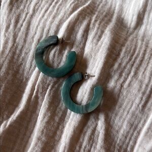 Elegant Green Hoop Earrings